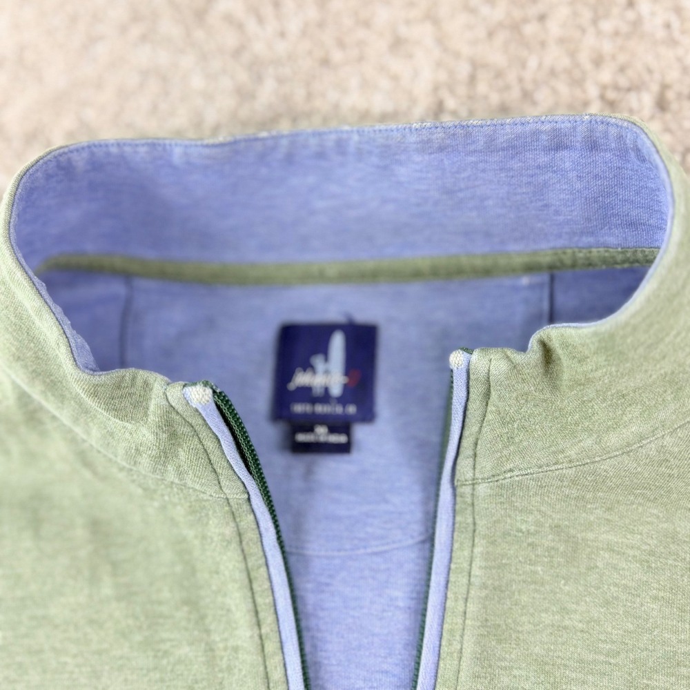 Johnnie-O 1/4 Zip Pullover Men XL Green Golf Sweater Casual Cotton Golfcore Soft - Picture 4 of 11